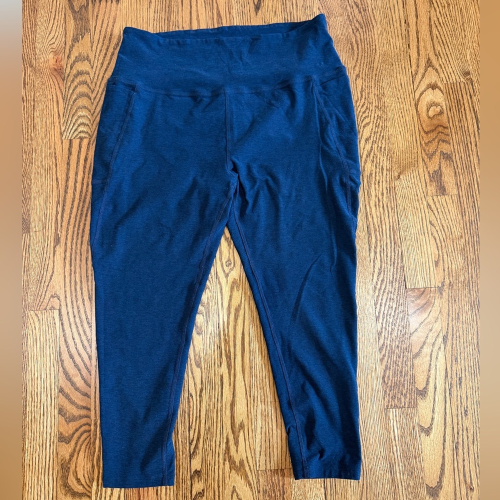 Beyond Yoga Nocturnal Navy Spacedye Out of Pocket High Waisted Midi Legging 2X